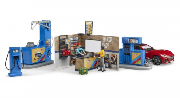 bworld filling station with vehicle and car wash