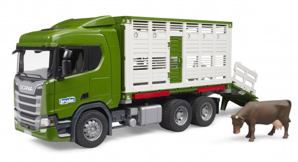 Camion de transport d’animaux Scania Super 560R avec 1 bœuf