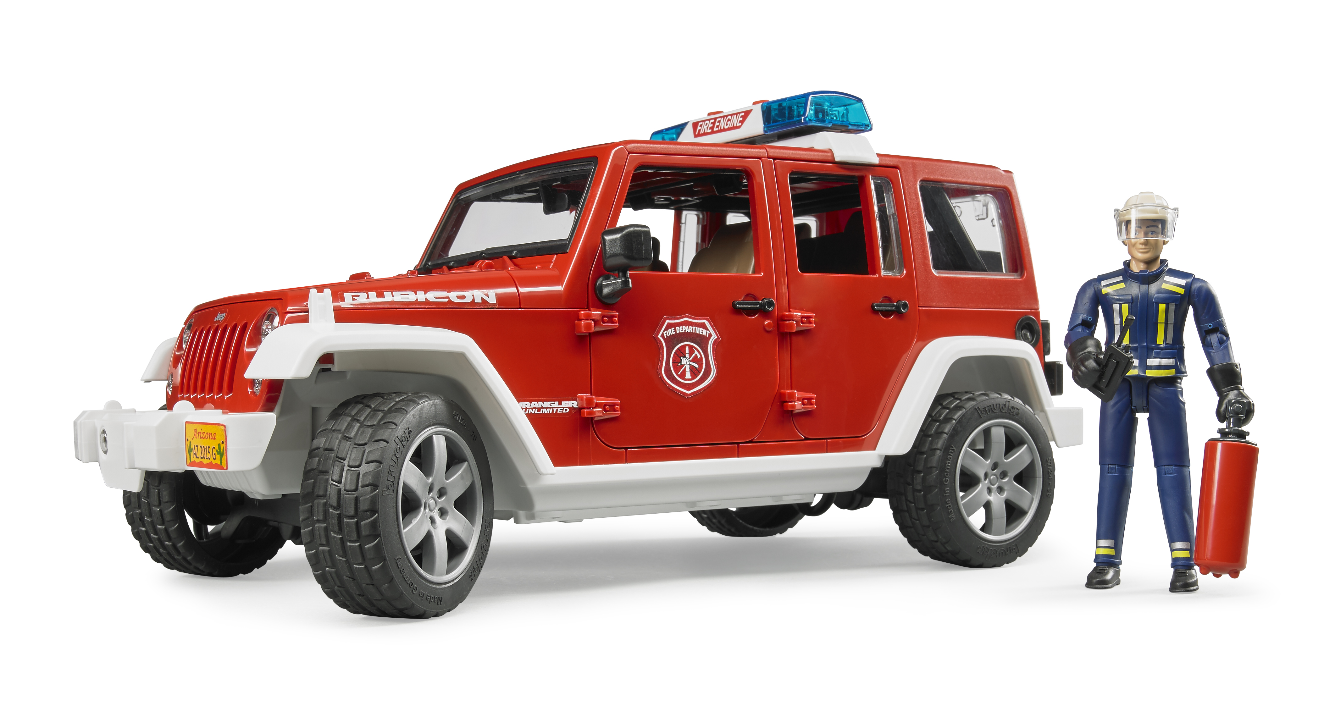 Geländewagen-Set aus Metall und Kunststoff Traktoren- Feuerwehr mit Helikopter
