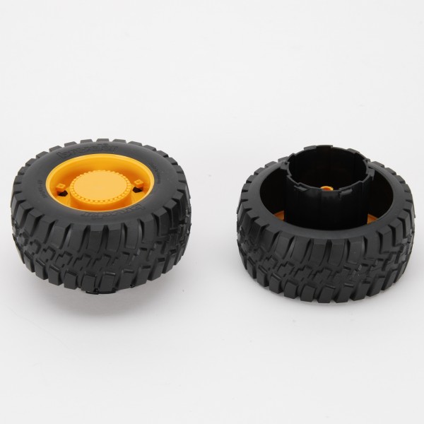 2 Blockprofilräder (104/44-60) mit Adapter
