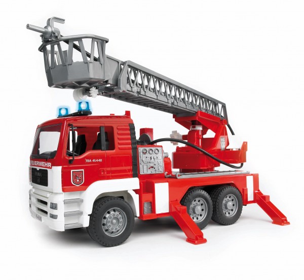 MAN TGA Feuerwehr mit Drehleiter, Wasserpumpe und Light and Sound Module(trucks) inkl. Batterie