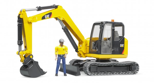 Cat® Minibagger mit Bauarbeiter